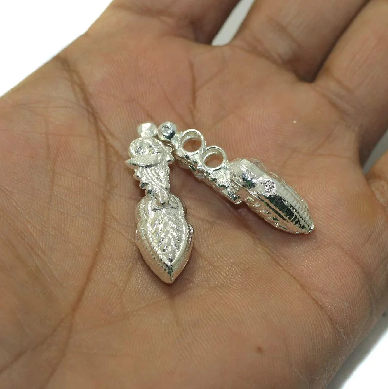 10 Pcs,1.5 Inch Metal Pendant Silver