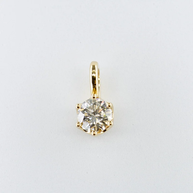wide gold cuff bracelet '100 Ways' 18k Yellow Gold Solitaire Pendant | 0.57ct |