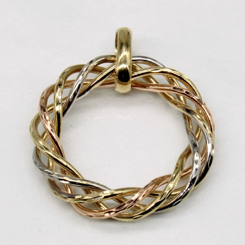 vintage diamond brooch 10k Tri Tone Gold Wreath Pendant