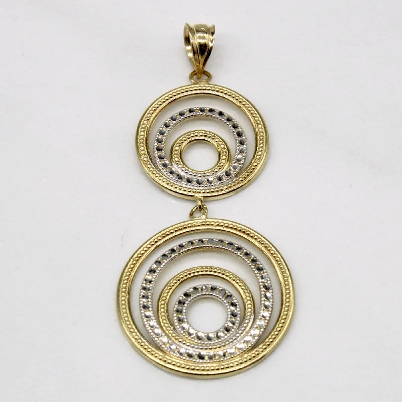 minimalist infinity ring 10k Two Tone Gold Circle Drop Pendant