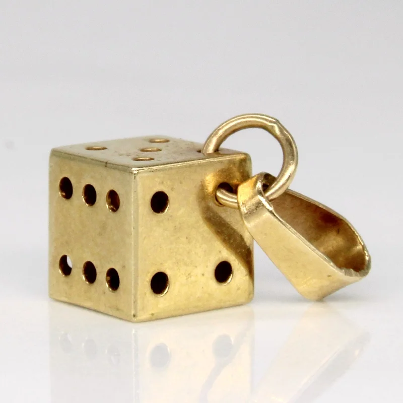 14k gold nose ring hoop 10k Yellow Gold Dice Charm