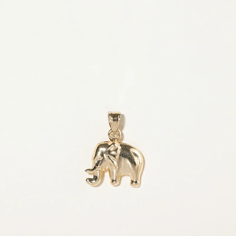 vintage sapphire necklace 10k Yellow Gold Elephant Charm