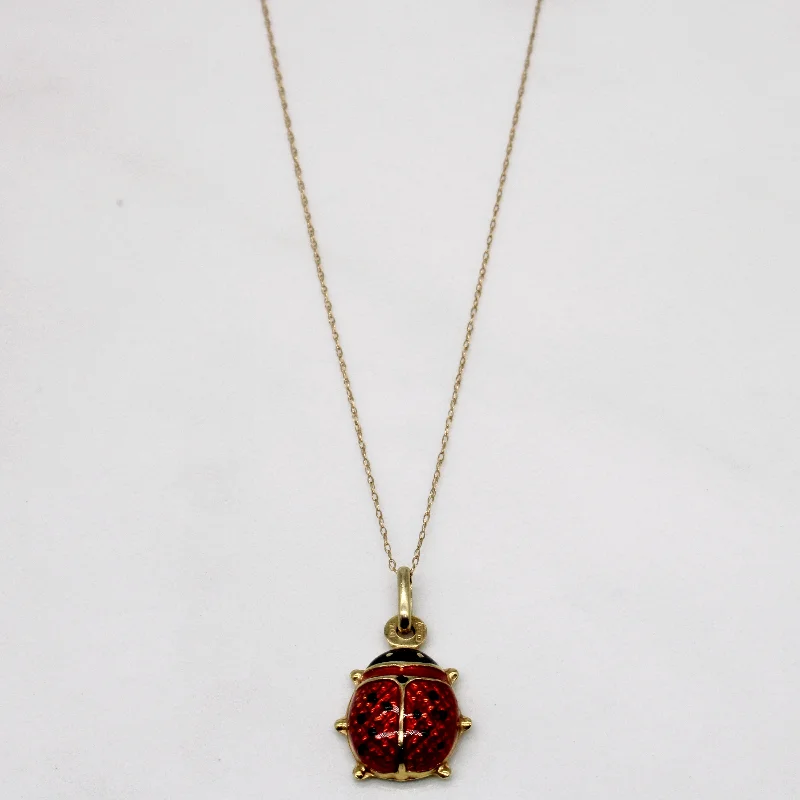 infinity knot wedding band 10k Yellow Gold & Enamel Ladybug Pendant & Necklace | 18" |