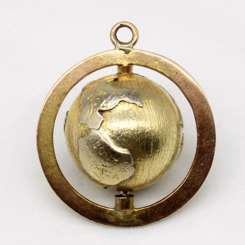 oval blue sapphire ring 10k Yellow Gold Globe Charm