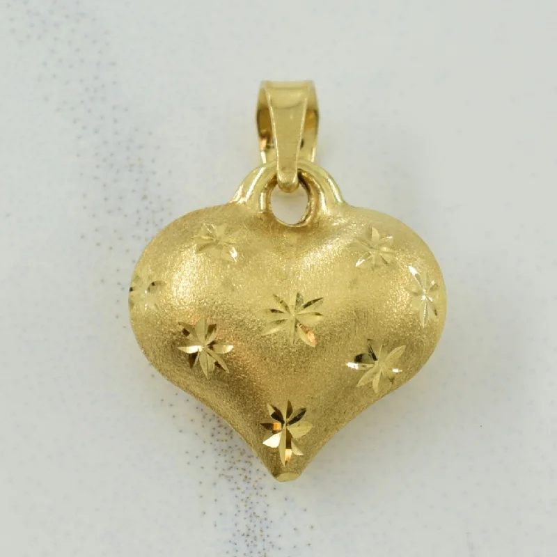 vintage art deco engagement ring 10k Yellow Gold Heart Charm |