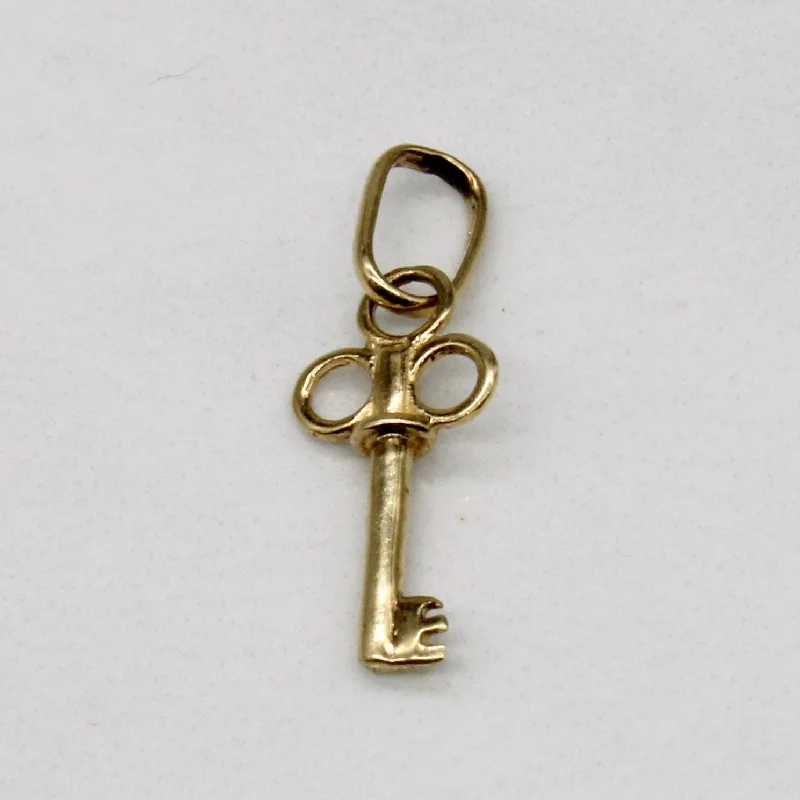 simple crystal earrings 10k Yellow Gold Key Charm