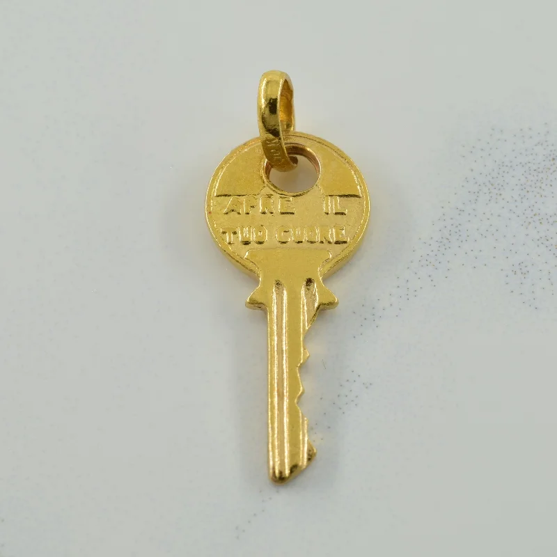 unique promise ring for girlfriend 10k Yellow Gold Key Charm |