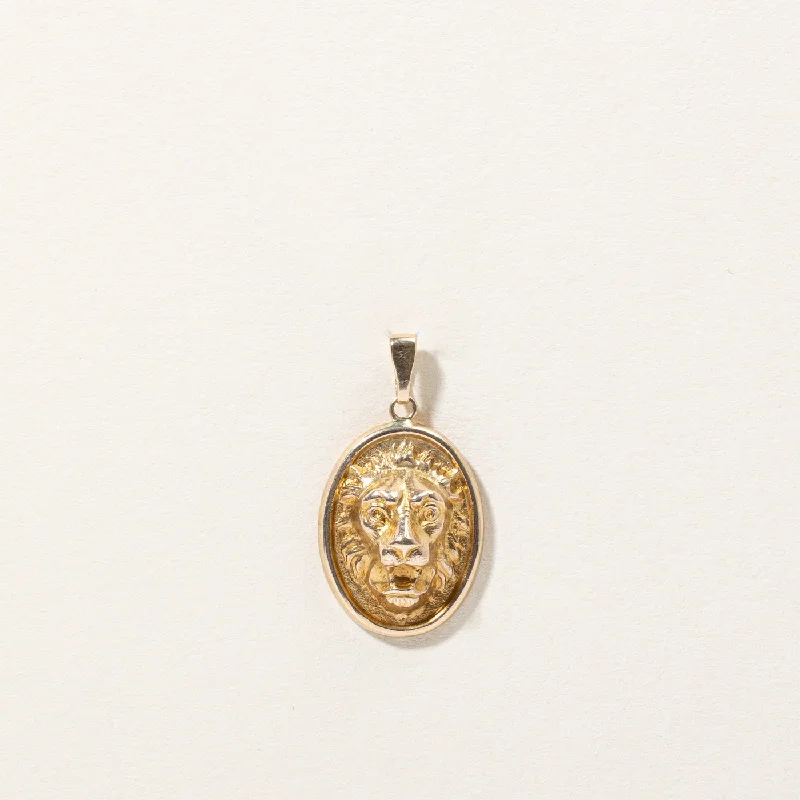 10k Yellow Gold Lion Head Pendant