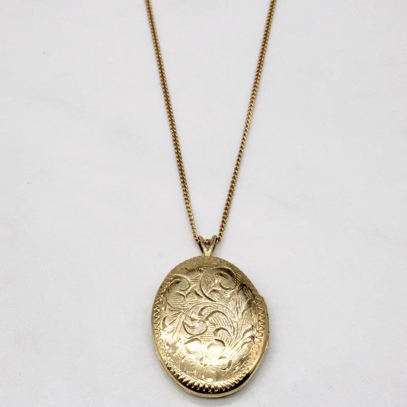 handcrafted raw crystal pendant 10k Yellow Gold Locket Pendant & Necklace | 21" |
