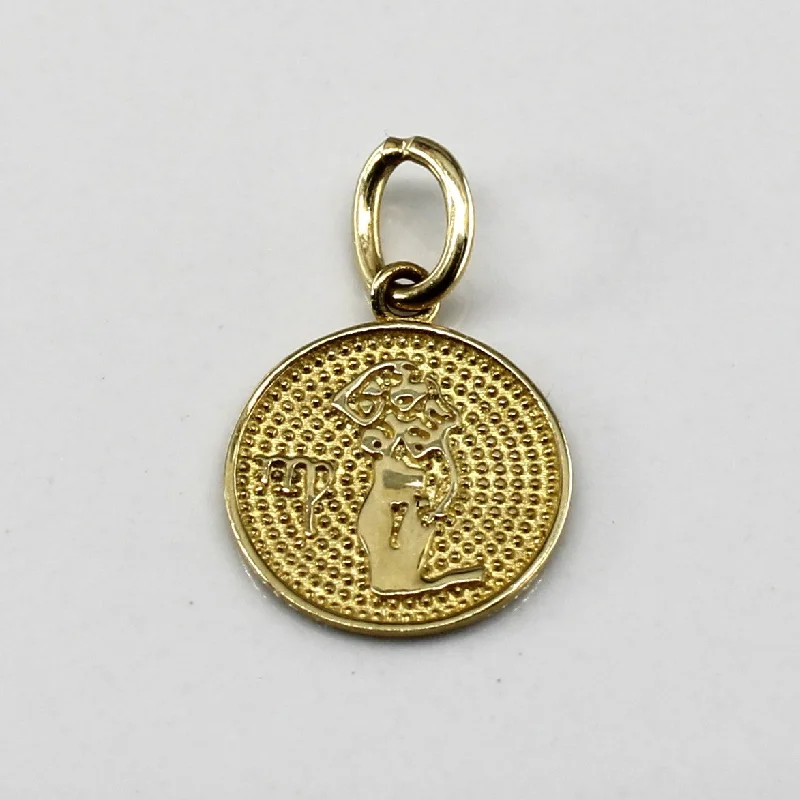 white gold necklace simple 10k Yellow Gold Virgo Pendant