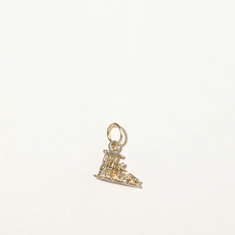 diamond tennis bracelet real 10k Yellow Gold Person & Well Charm |