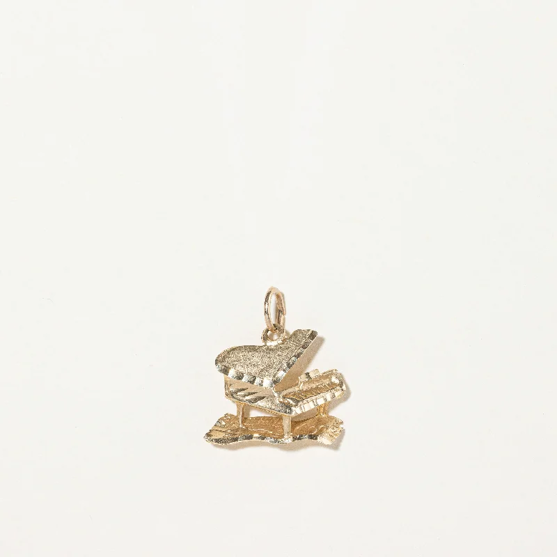 hexagon-shaped engagement ring unique 10k Yellow Gold Piano Charm