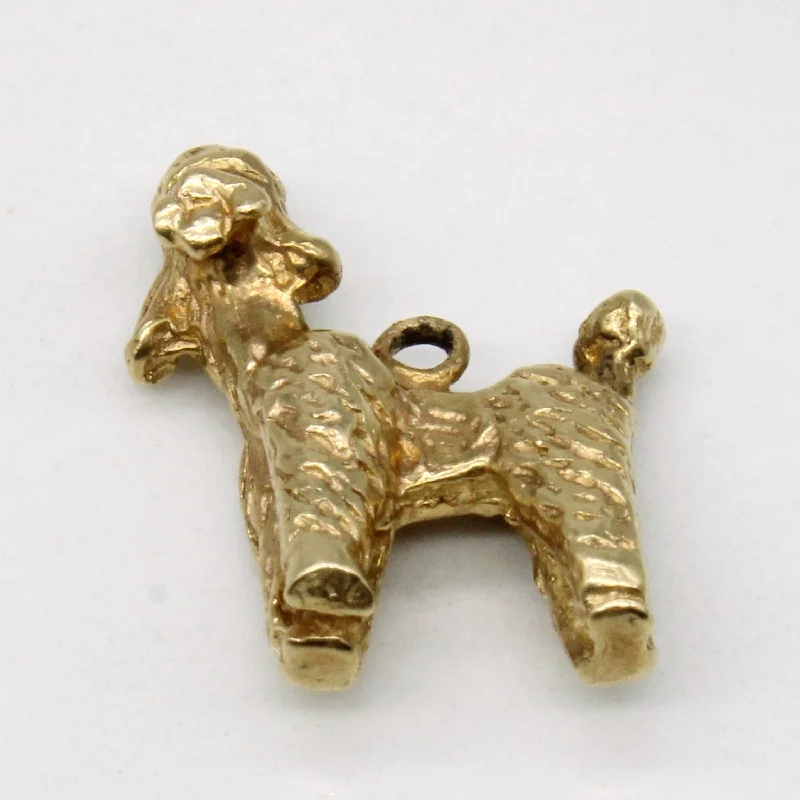raw amethyst ring silver 10k Yellow Gold Poodle Charm