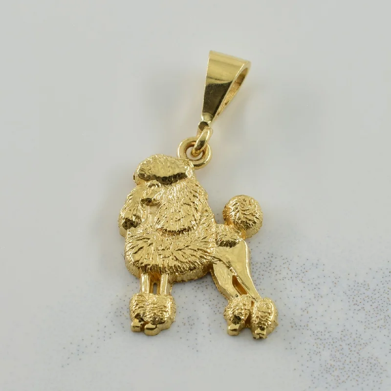sapphire engagement ring halo 10k Yellow Gold Poodle Pendant |