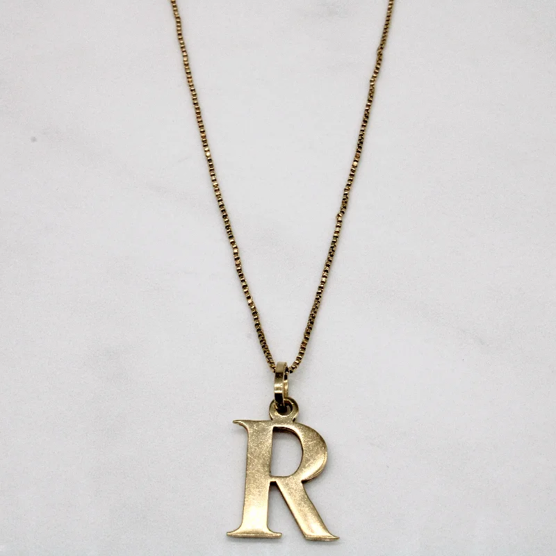 black diamond stud earrings 10k Yellow Gold 'R' Initial Pendant & Necklace | 14" |