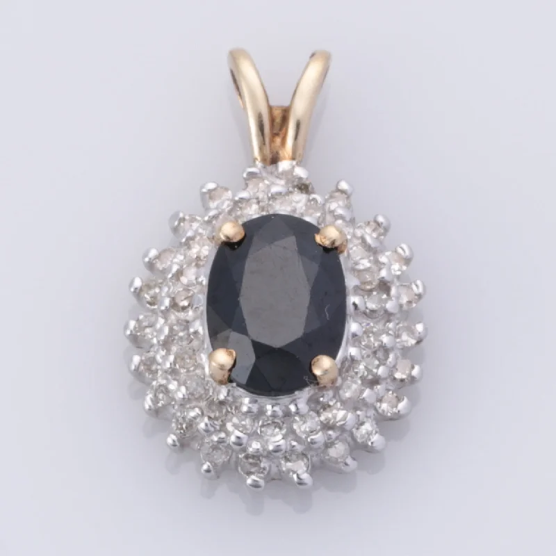sapphire and diamond eternity ring 10K Yellow Gold Sapphire and Diamond Pendant | 0.867ct, 0.225ctw