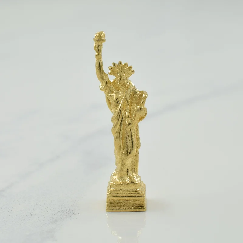 heart pendant necklace gold 10k Yellow Gold Statue of Liberty Charm |