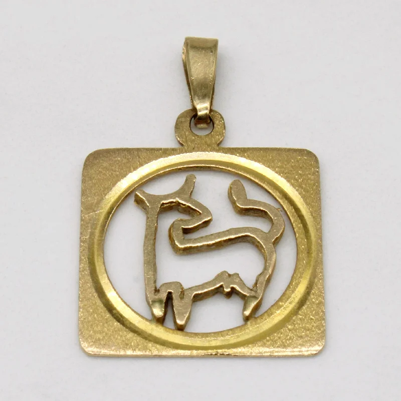 genuine ruby ring women 10k Yellow Gold Taurus Taurean Pendant