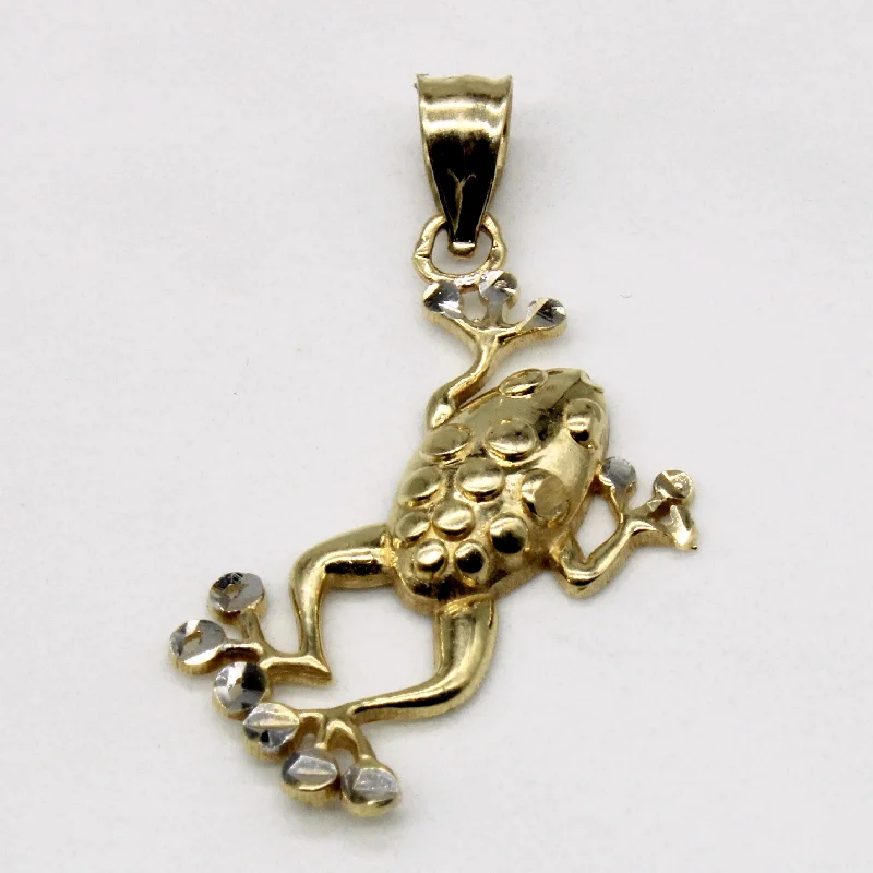antique silver charm bracelet 14k Two Tone Gold Frog Charm