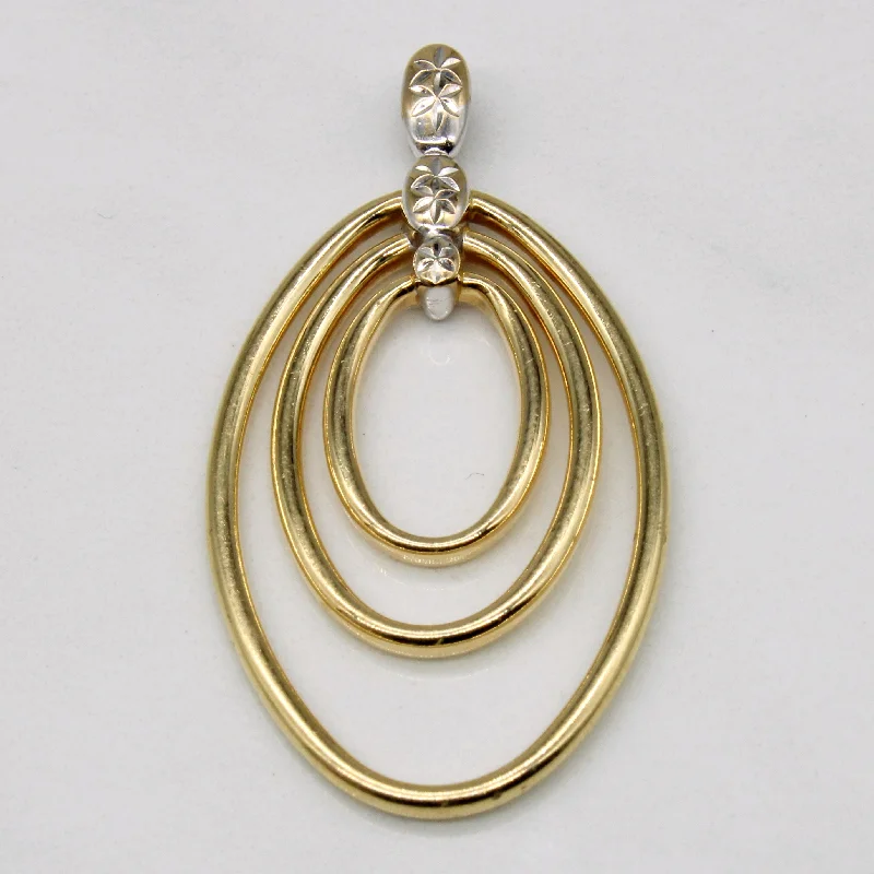 handcrafted beaded hoop earrings 14k Two Tone Gold Oval Pendant