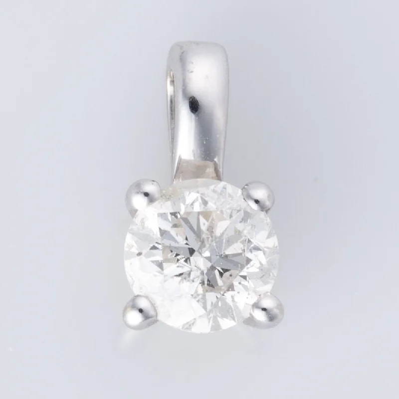 gemstone cluster earrings silver 14K White Gold Diamond Pendent | 0.50 ct I2 F |