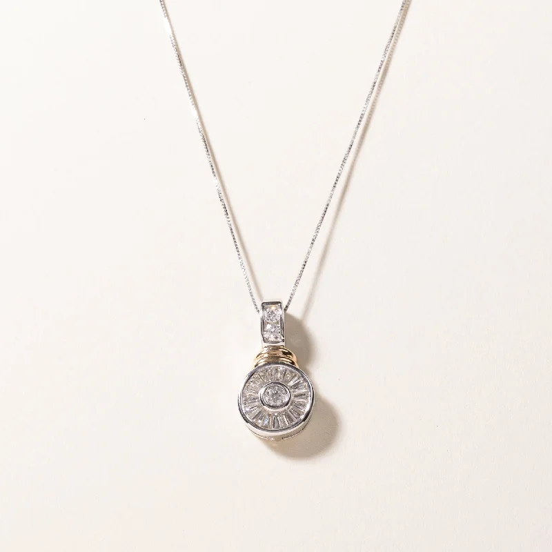 14k White Gold Diamond Necklace | 1.03ctw | 18"