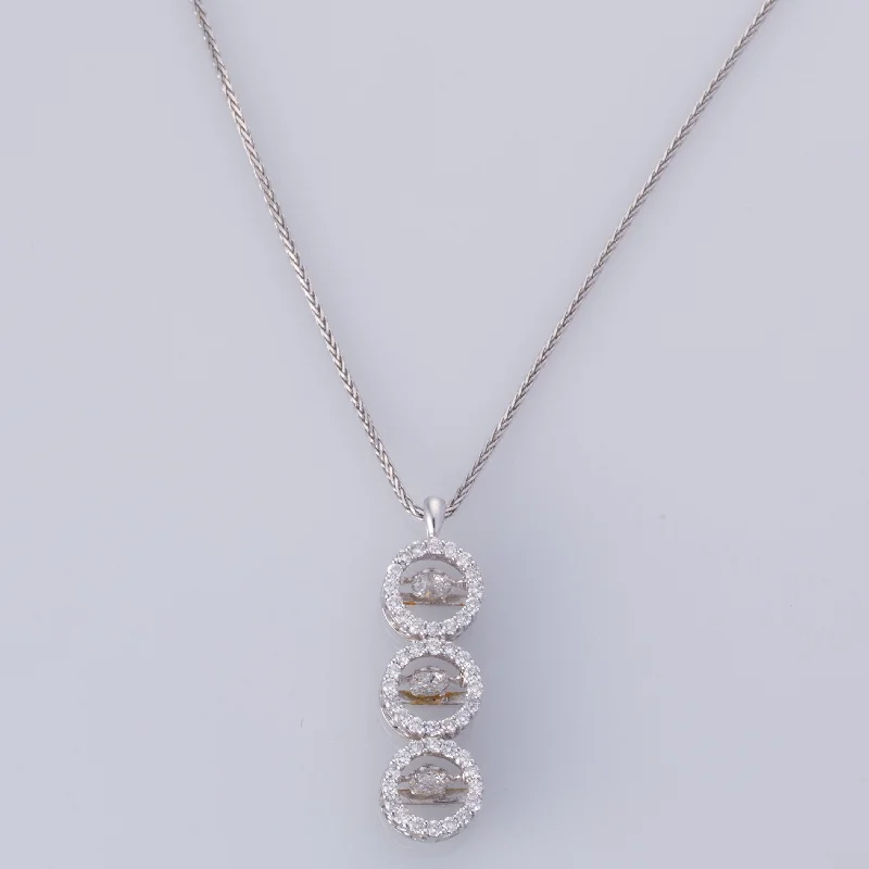 infinity heart necklace personalized 14K White Gold Necklace with Moving Diamonds | 1.08ctw | 18"|