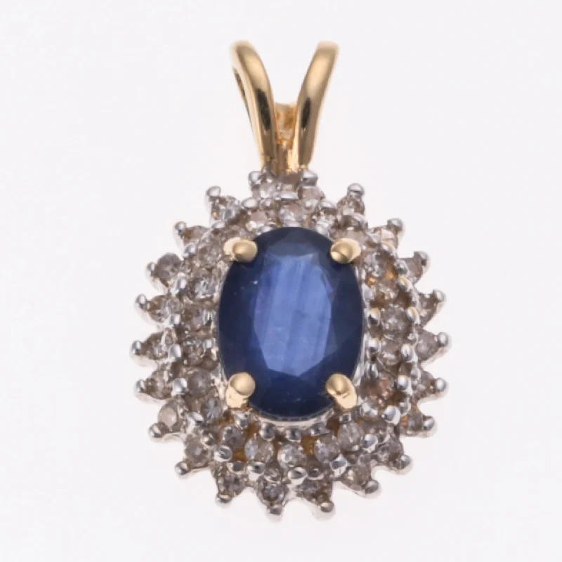 real peridot gemstone ring 14K White Gold Sapphire & Diamond Pendant | 0.74ct, 0.22ctw