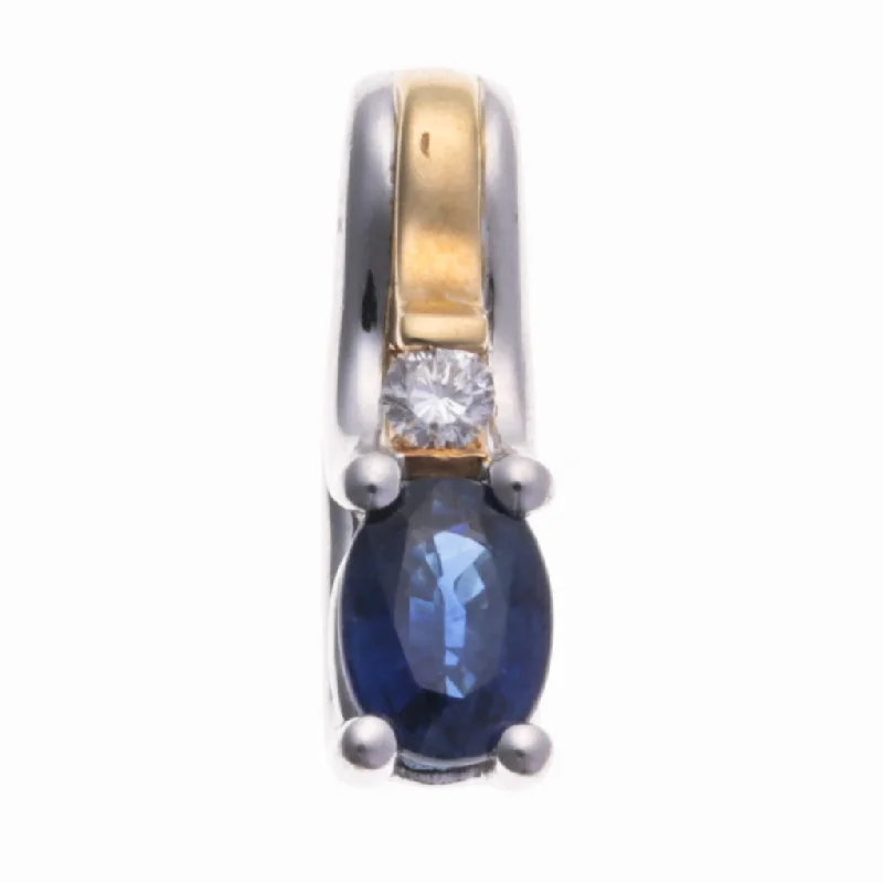 dainty beaded stretch bracelet 14K Yellow and White Gold Sapphire & Diamond Pendant | 0.97ct, 0.07ctw