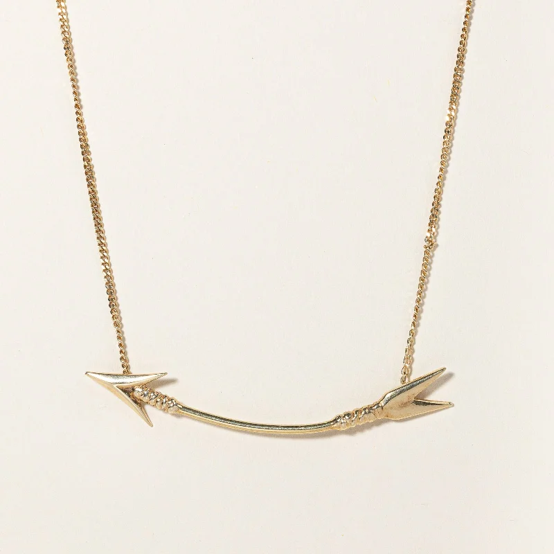 zodiac constellation bracelet silver 14k Yellow Gold Arrow Pendant Choker | 15" |