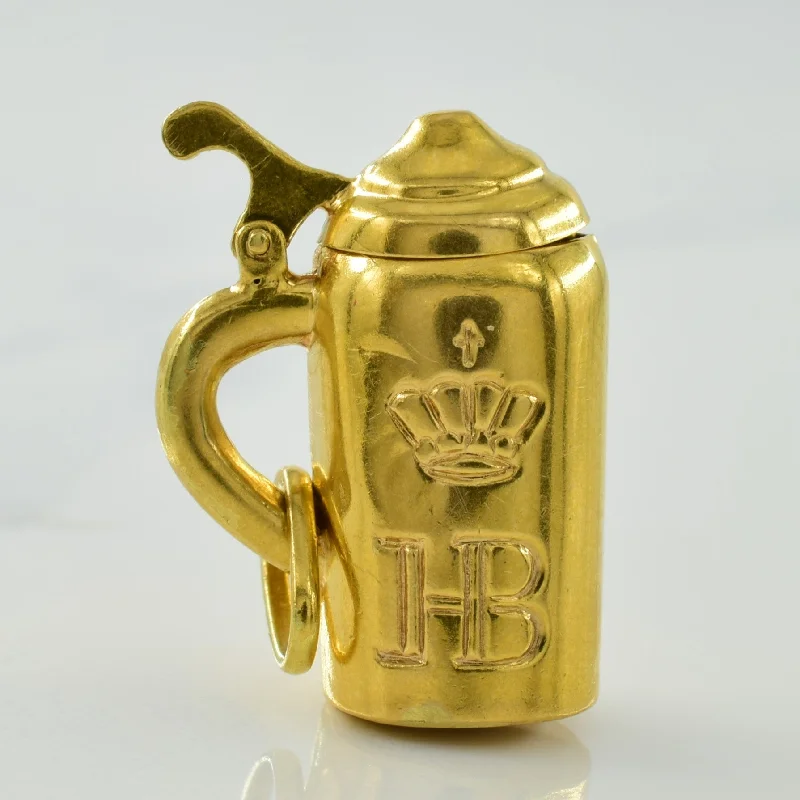 gothic skull ring for men 14k Yellow Gold Beer Stein Charm |