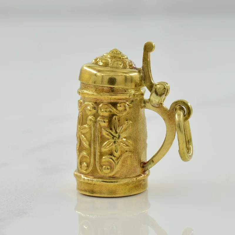 adjustable toe ring silver 14k Yellow Gold Beer Stein Charm |