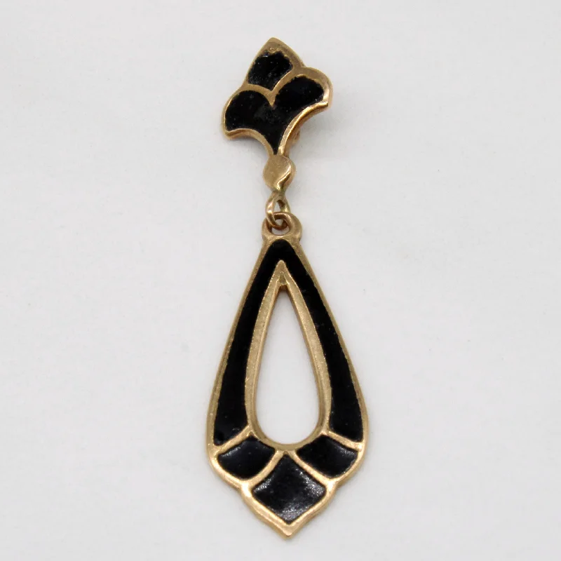 infinity necklace with birthstones 14k Yellow Gold Black Enamel Pendant