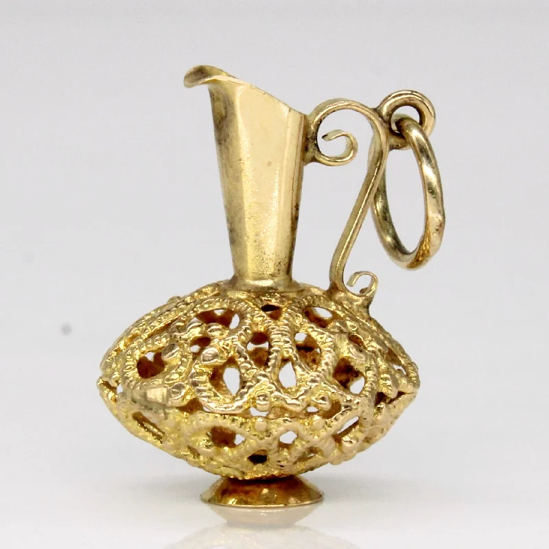 minimalist gold bracelet thin 14k Yellow Gold Chalice Charm