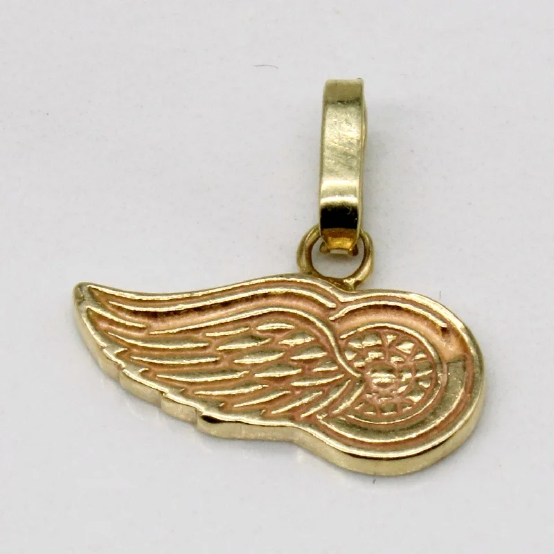 simple engraved wedding ring 14k Yellow Gold Detroit Red Wings Charm