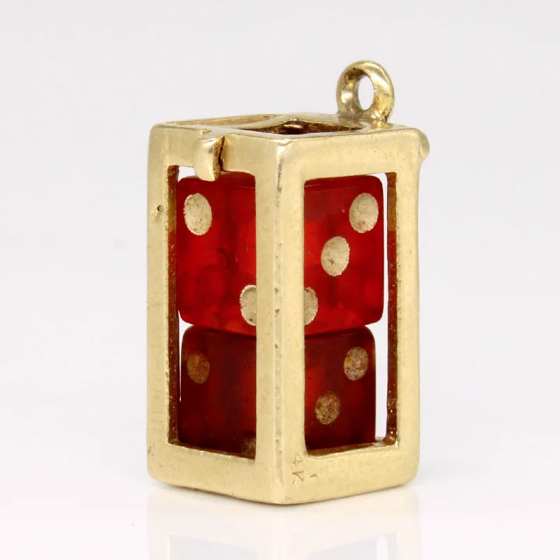 black pearl earrings classic 14k Yellow Gold Dice Charm