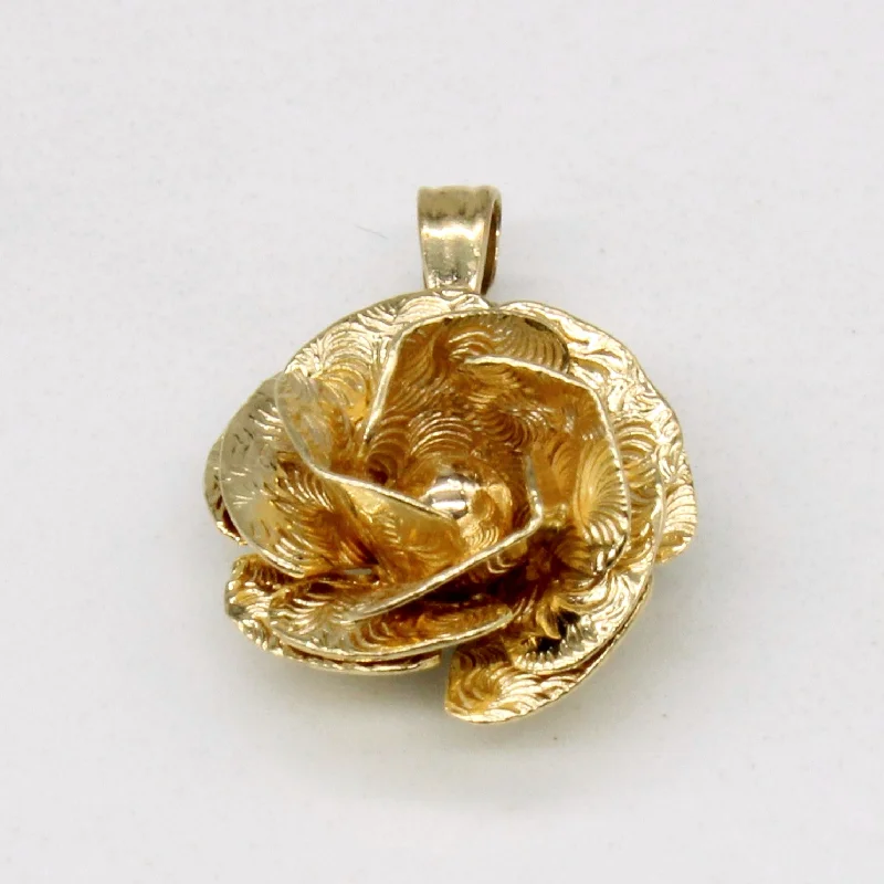 silver feather charm necklace 14k Yellow Gold Flower Charm