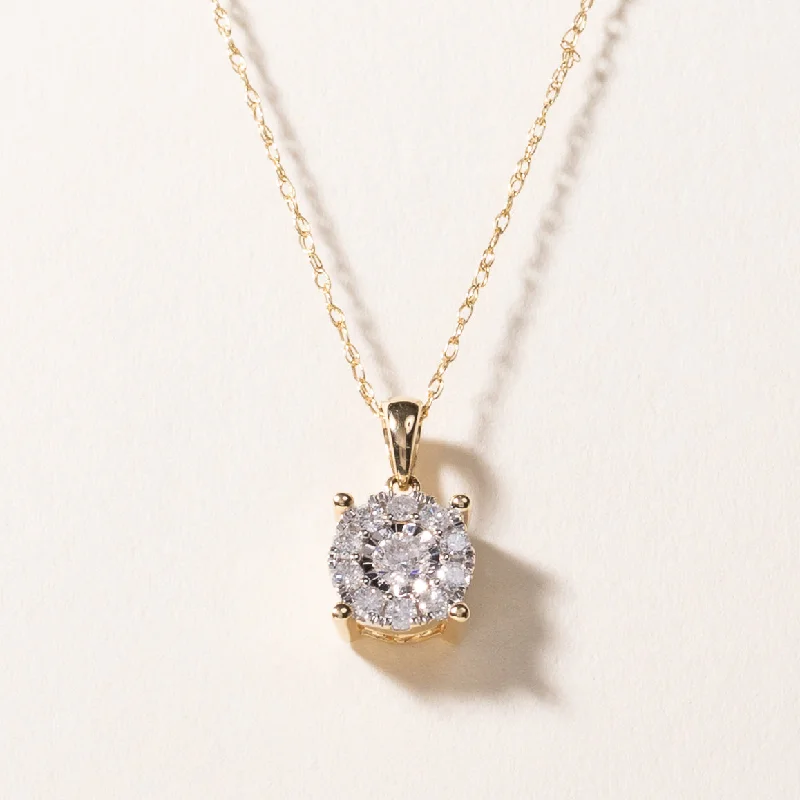 14k Yellow Gold Diamond Necklace | 0.46ctw | 18"