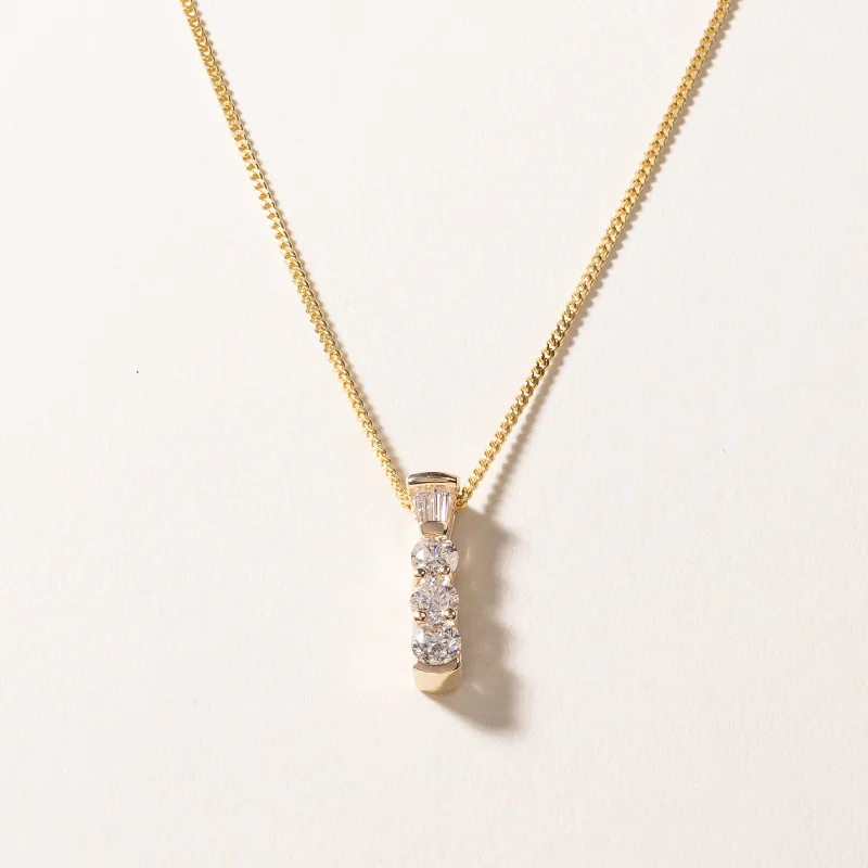 14k Yellow Gold Diamond Necklace | 0.86ctw | 16.5"