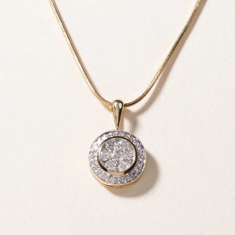 14k Yellow Gold Diamond Necklace | 0.98ctw | 18"