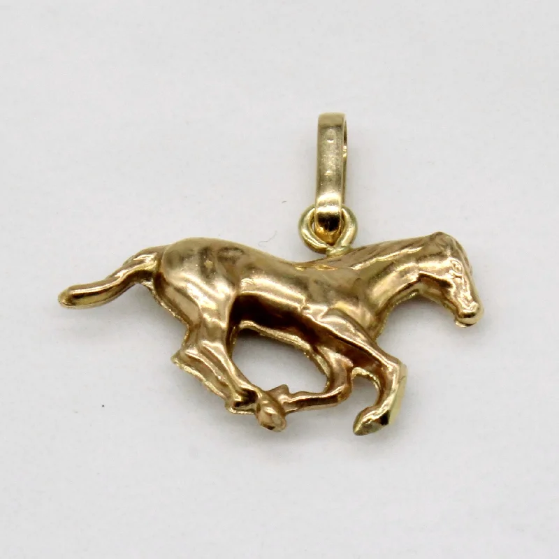 gold-plated snake chain bracelet 14k Yellow Gold Horse Charm