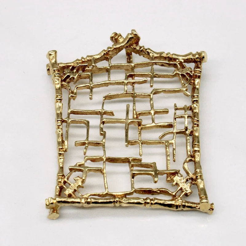 custom star sign necklace 14k Yellow Gold Lattice Pendant