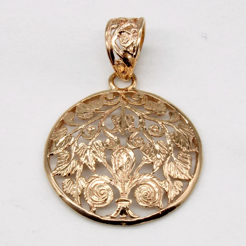 customized infinity bracelet 14k Yellow Gold Ornate Lattice Pendant