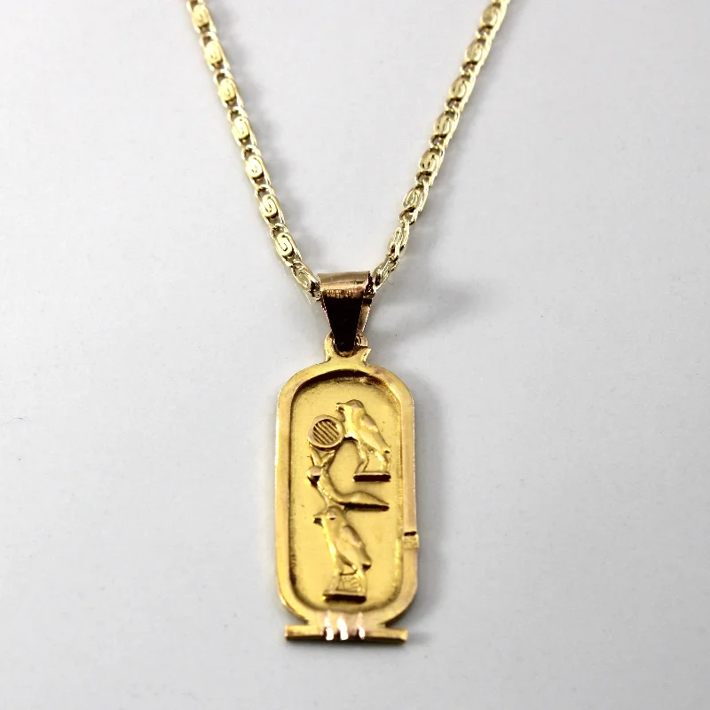 bohemian gemstone choker 14k Yellow Gold Pendant Necklace | 16"|