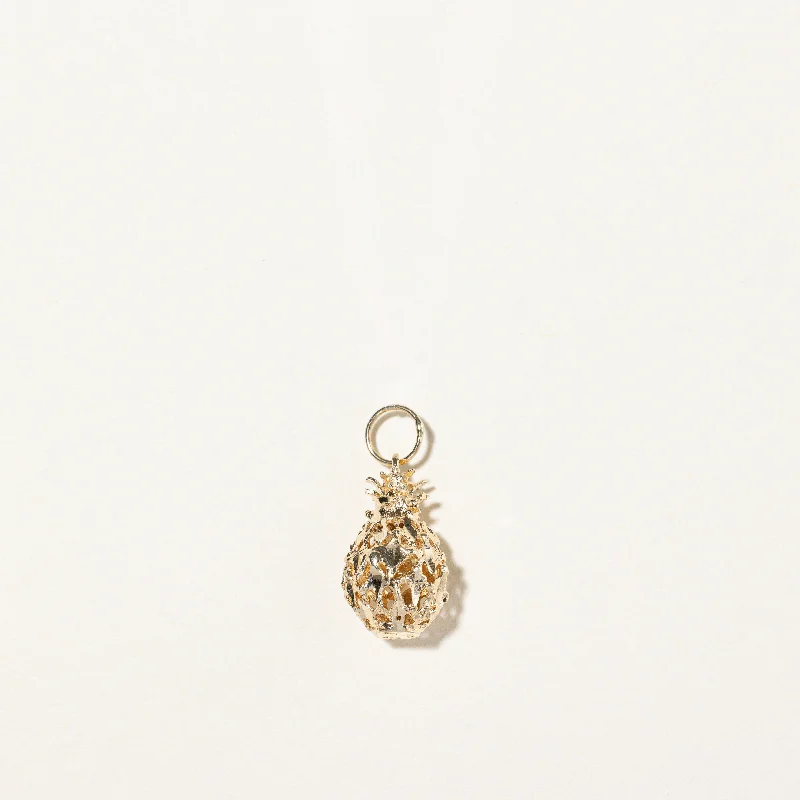 dainty rose gold chain bracelet 14k Yellow Gold Pineapple Charm