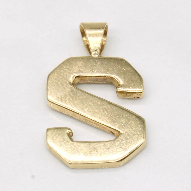 personalized initial ring stackable 14k Yellow Gold S Pendant