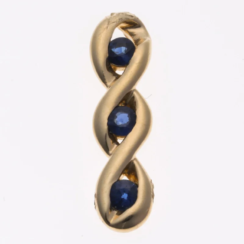 braided gold chain bracelet 14K Yellow Gold Sapphire Pendant | 0.69ctw