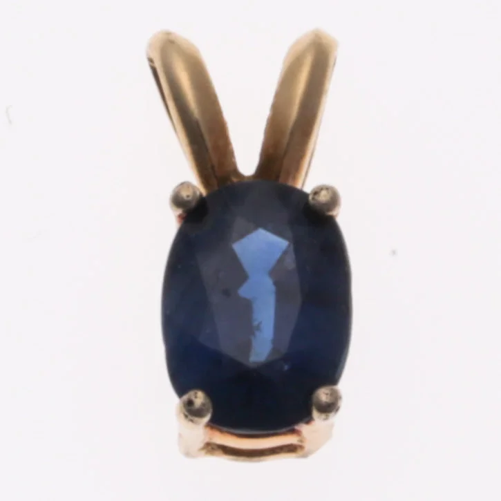 evil eye protection bracelet 14K Yellow Gold Sapphire Pendant | 0.76ctw