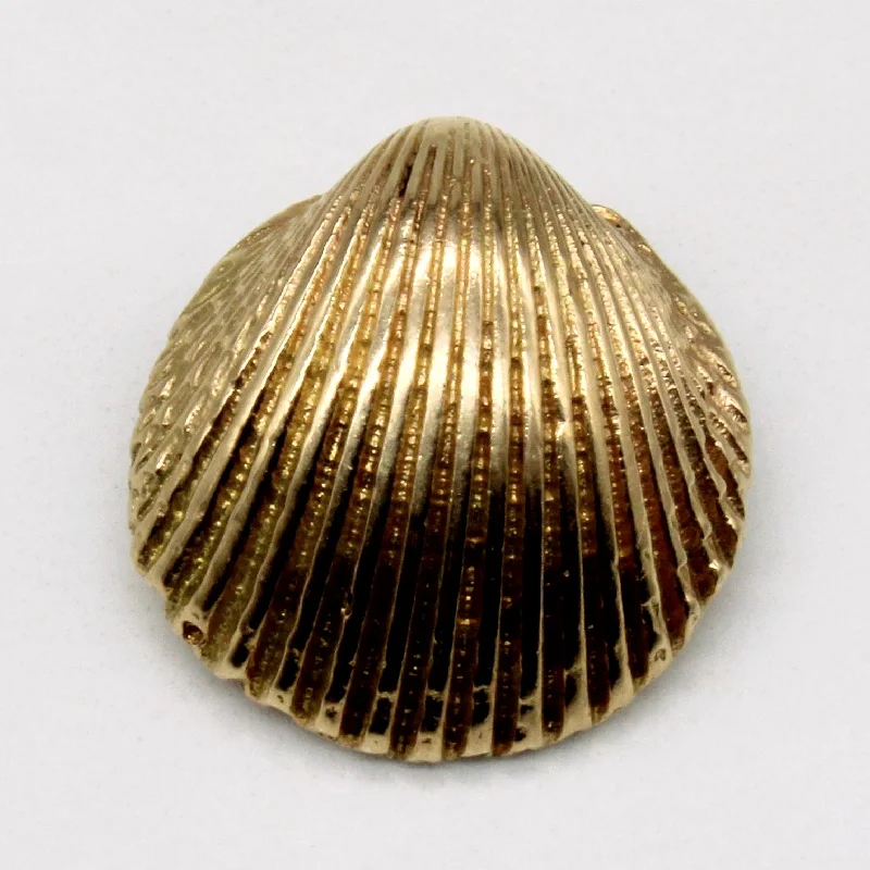 real garnet stacking rings 14k Yellow Gold Seashell Charm