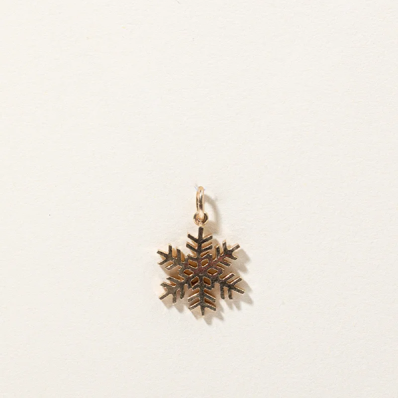 14k Yellow Gold Snowflake Charm